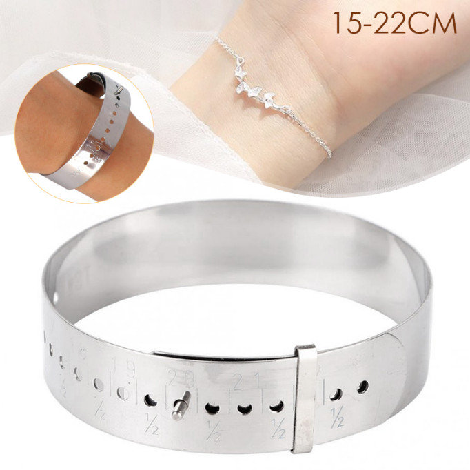 Metal Bangle Gauge Jewelry Making Bracelet Wrist Sizer Measuring 15-22cm Ruler
