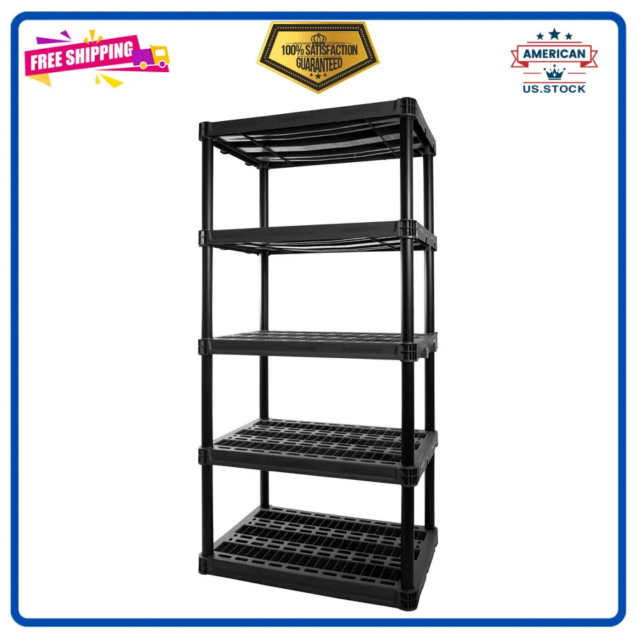 Plano 4-Shelf Plastic Storage Unit 48in x 23in x 14in 200lb Capacity Garage