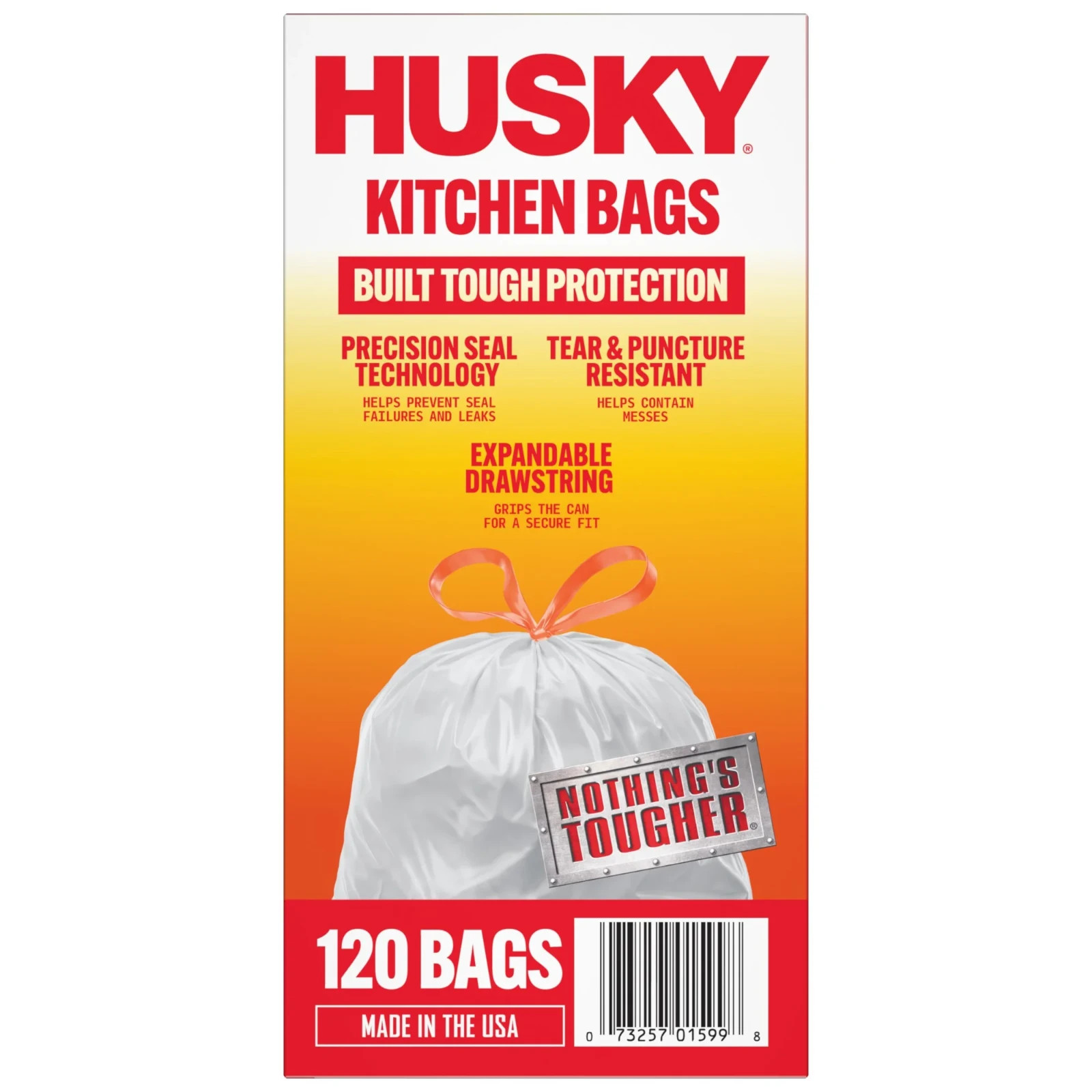 Husky 13 Gallon Tall Kitchen Drawstring Bags, 120 Bags