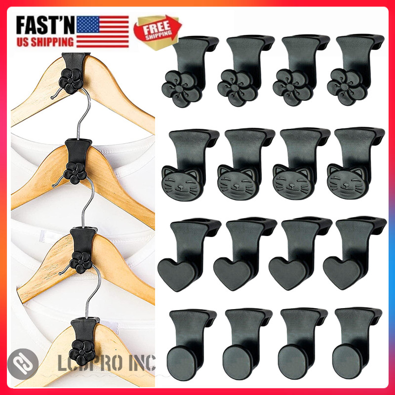 40x Space Saving Hanger Hooks Clothes Hanger Connector Hook Organizer Closet US