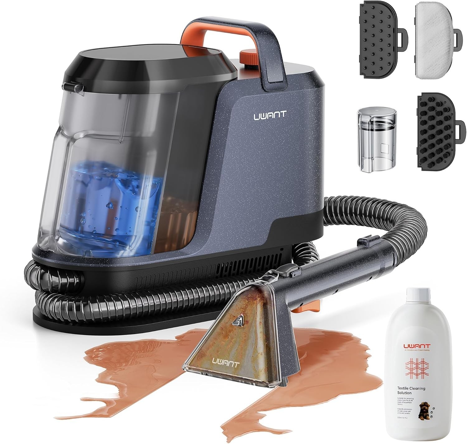 Carpet Cleaner Machine 18Kpa Portable Carpet Cleaner for Cars Couch, 2in1 Water