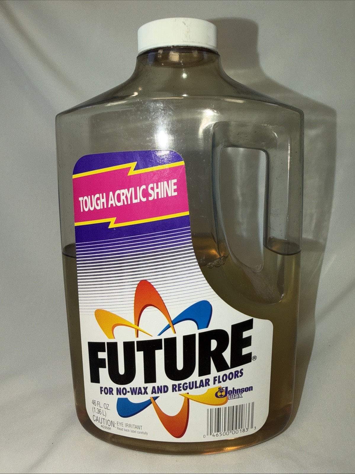 VTG FUTURE Premium Floor Finish Atomic Design Bottle 65% Full SC Johnson Yr 2000