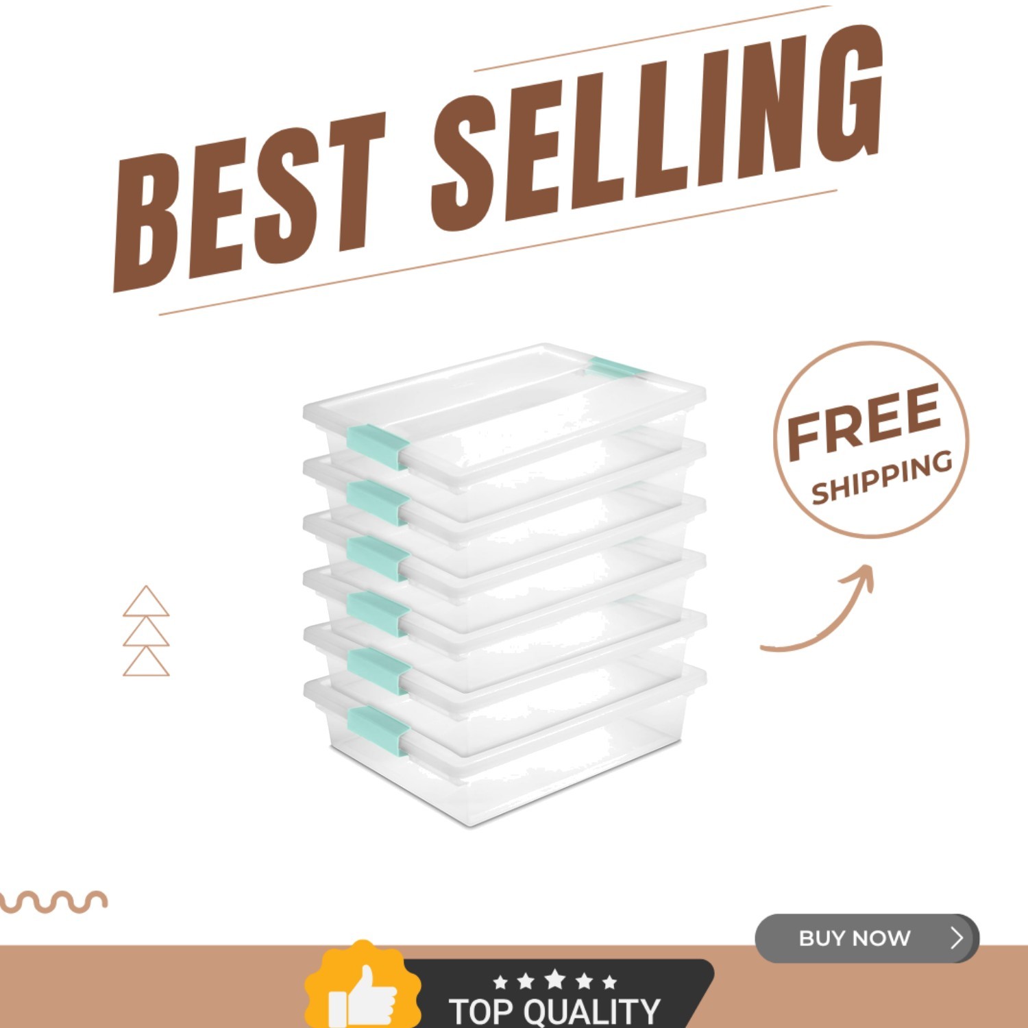 Effortless Storage Solutions: 6-Pack Large Stackable Bins with Latching Lids