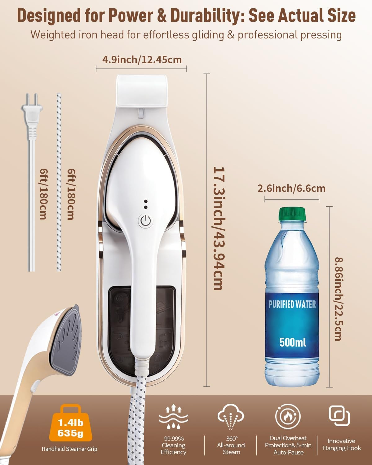 3-In-1 Steamer for Clothes, 1500W Leak-Proof, 330Ml | 1500W, 30S Fast Heat