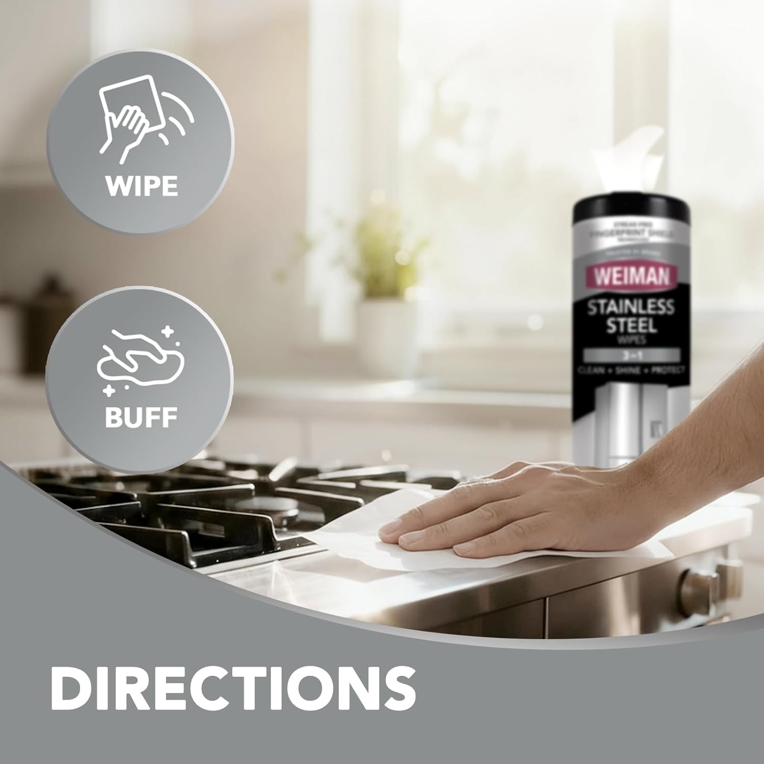 Weiman Stainless Steel Cleaner & Polish – Cleans, Shines & Protects Appliances