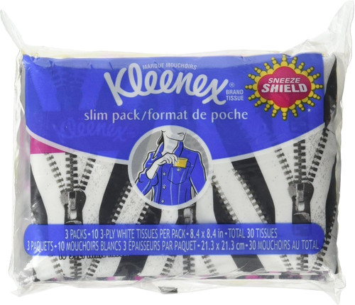 Kleenex 3PK Slim Pack (Pack of 3) 10 Count 3), White