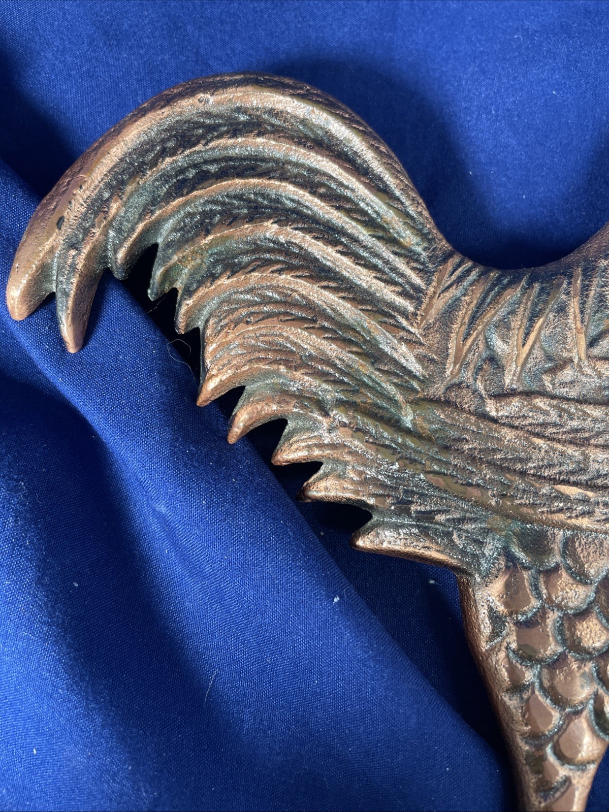 Metal Copper Colored Rooster Key Towel Hanger