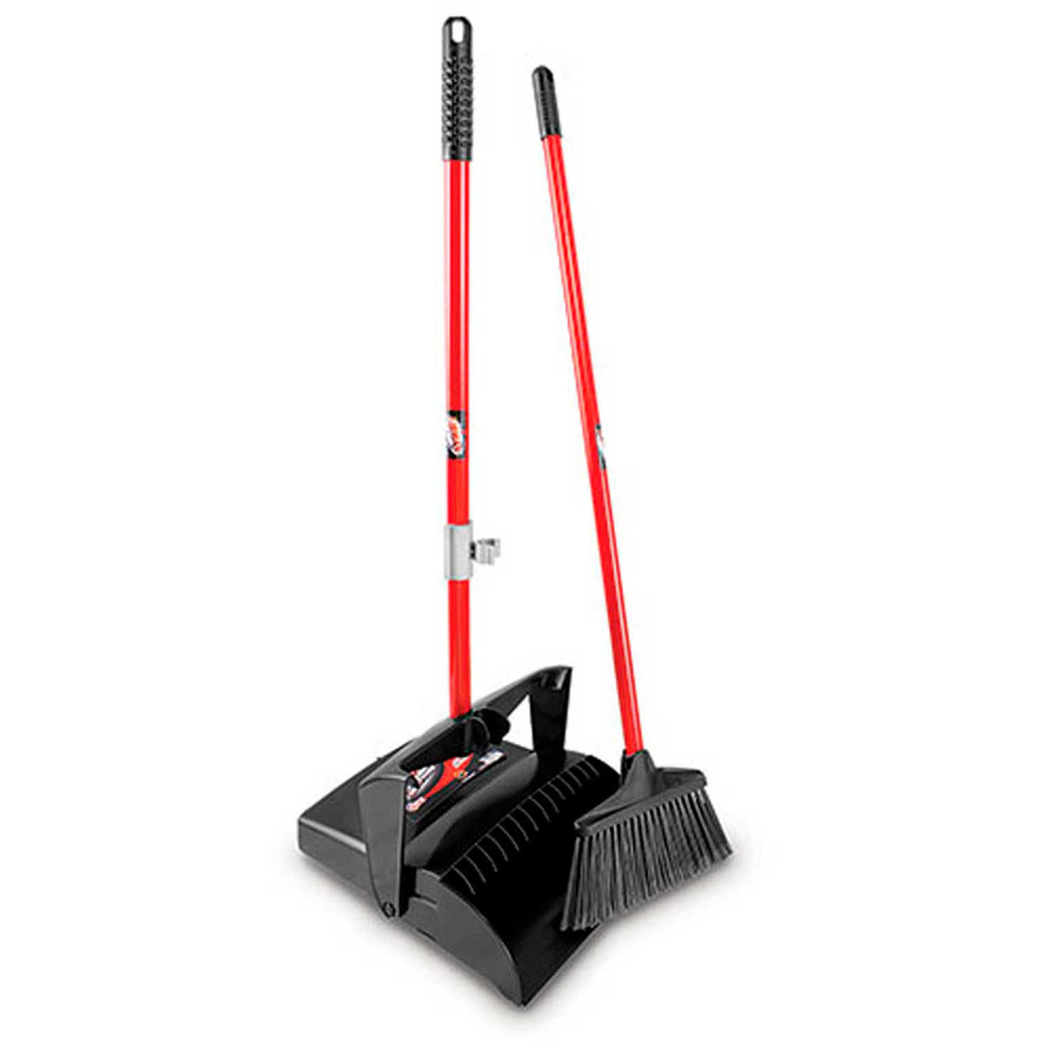 Lobby Broom Dust Pan Set with Open Lid Lot of 2