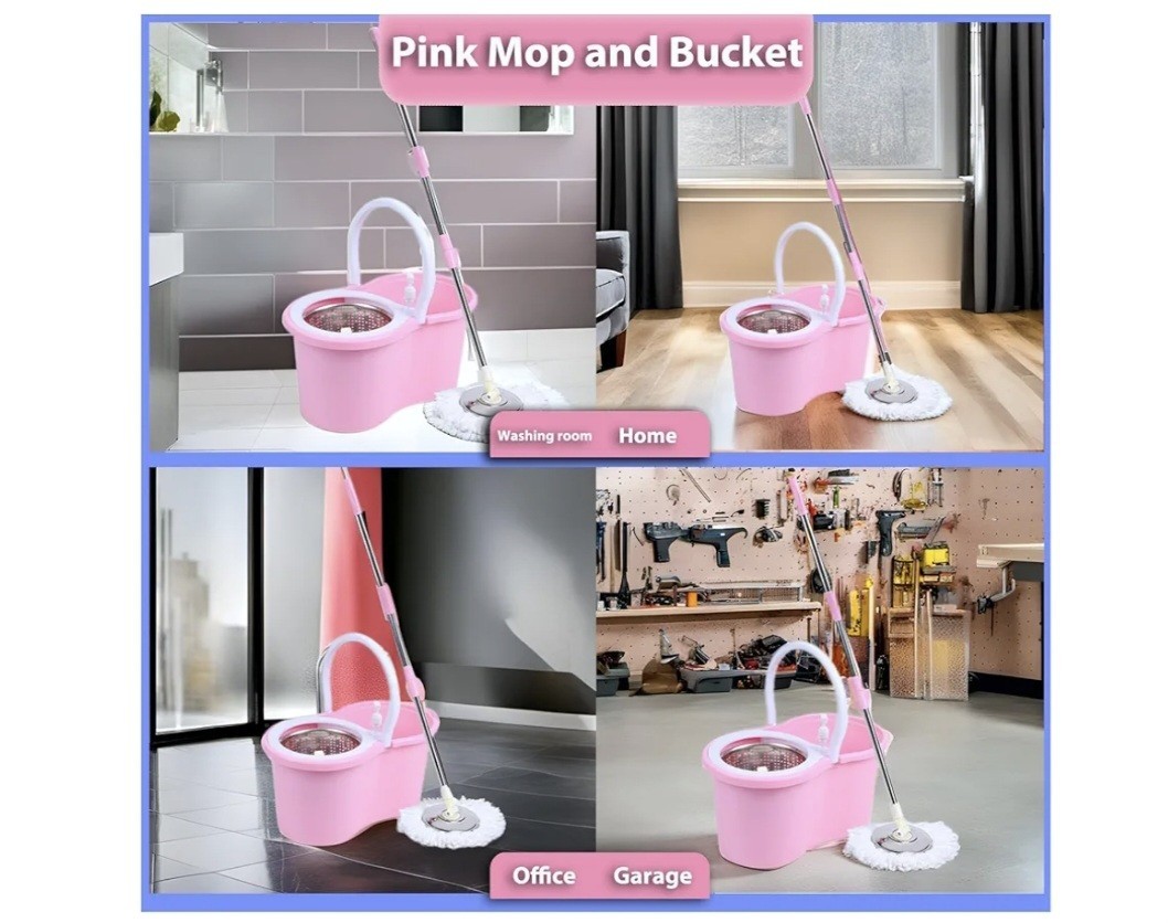 Pink Mop and Bucket Set