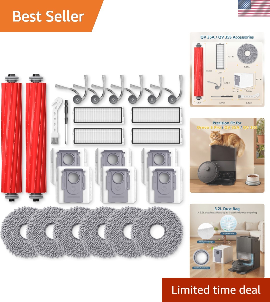 26-Piece Comprehensive Cleaning Kit for Qrevo S Pro, QV 35A & QV 35S Vacuums