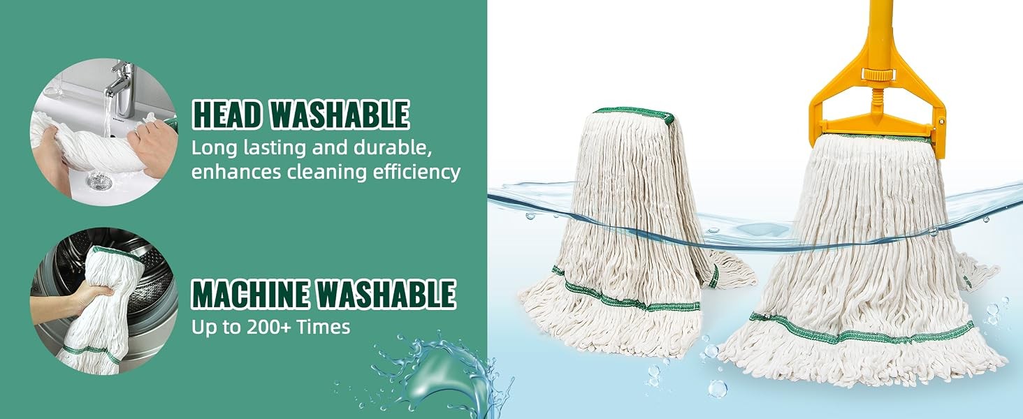 20oz Heavy Mop Replace Head, 3 Pack Commerical Replacement Mop，mop Head