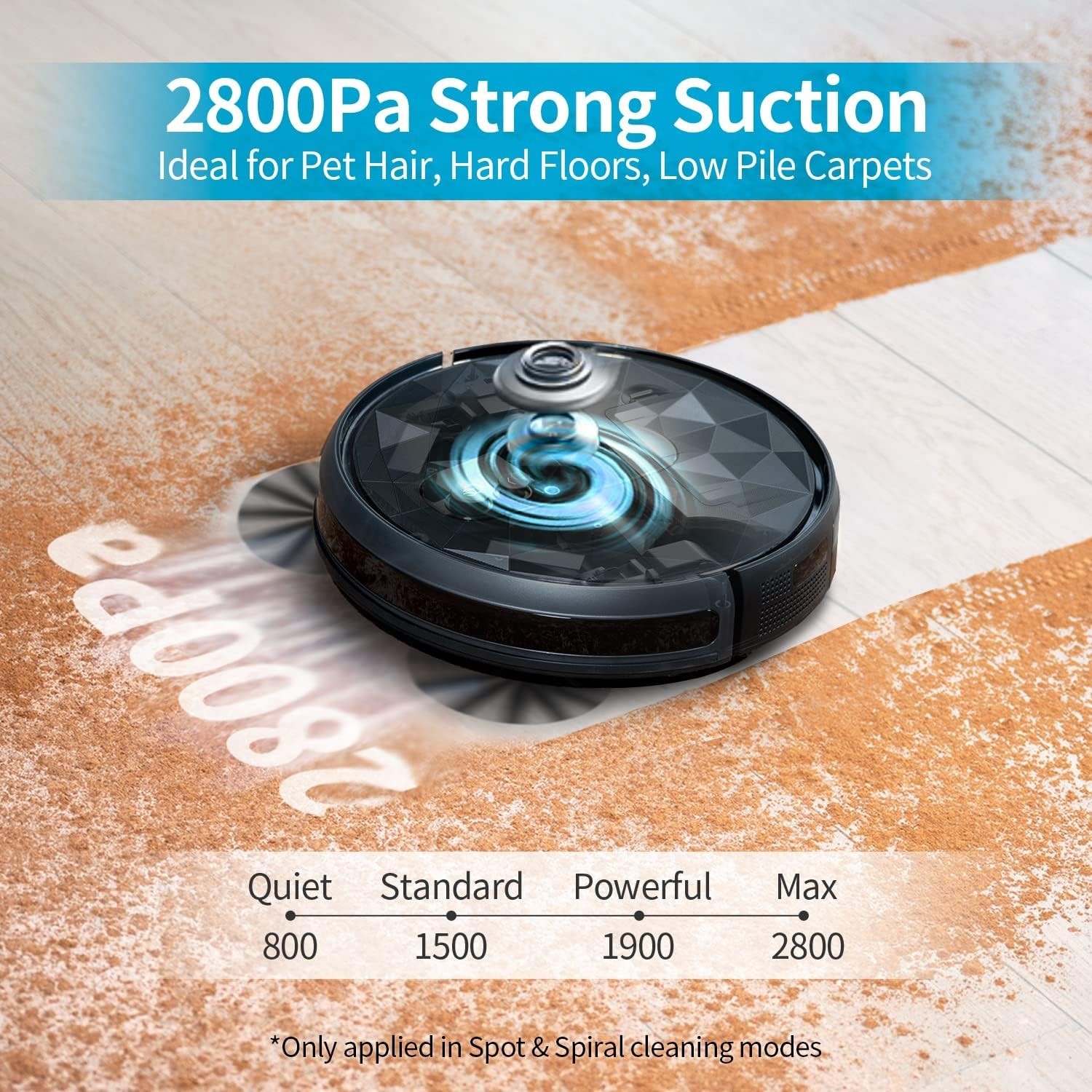 AIRROBO P20 Robot Vacuum Cleaner , 2800Pa Suction Power , 120Min , App Control