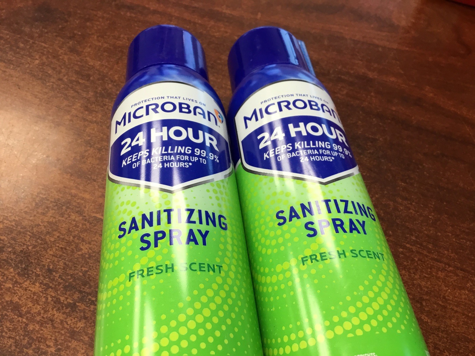 FREE SHIP 2 Microban 24 Hr Disinfectant Sanitizing Spray 15 Oz Cans Fresh Scent