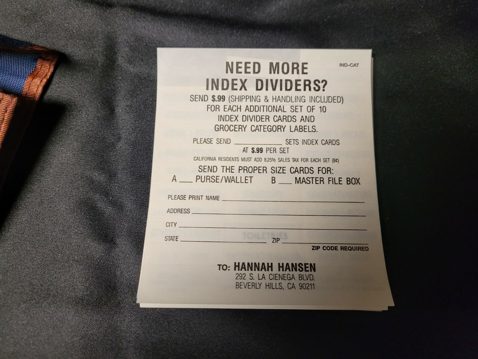 Dark Blue Designer Trim Hannah Hansen Coupon Organizer