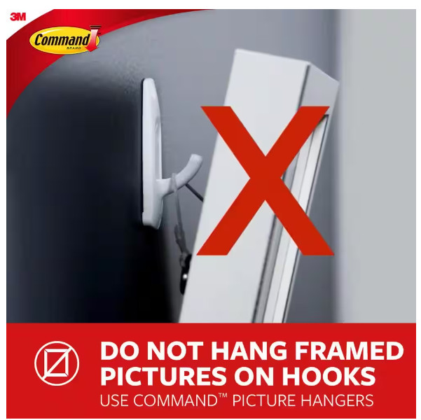 4 Pks 3M Command 1 Large Clear Window Hook & 2 Adhesive Strips Per Pack Max 4 lb