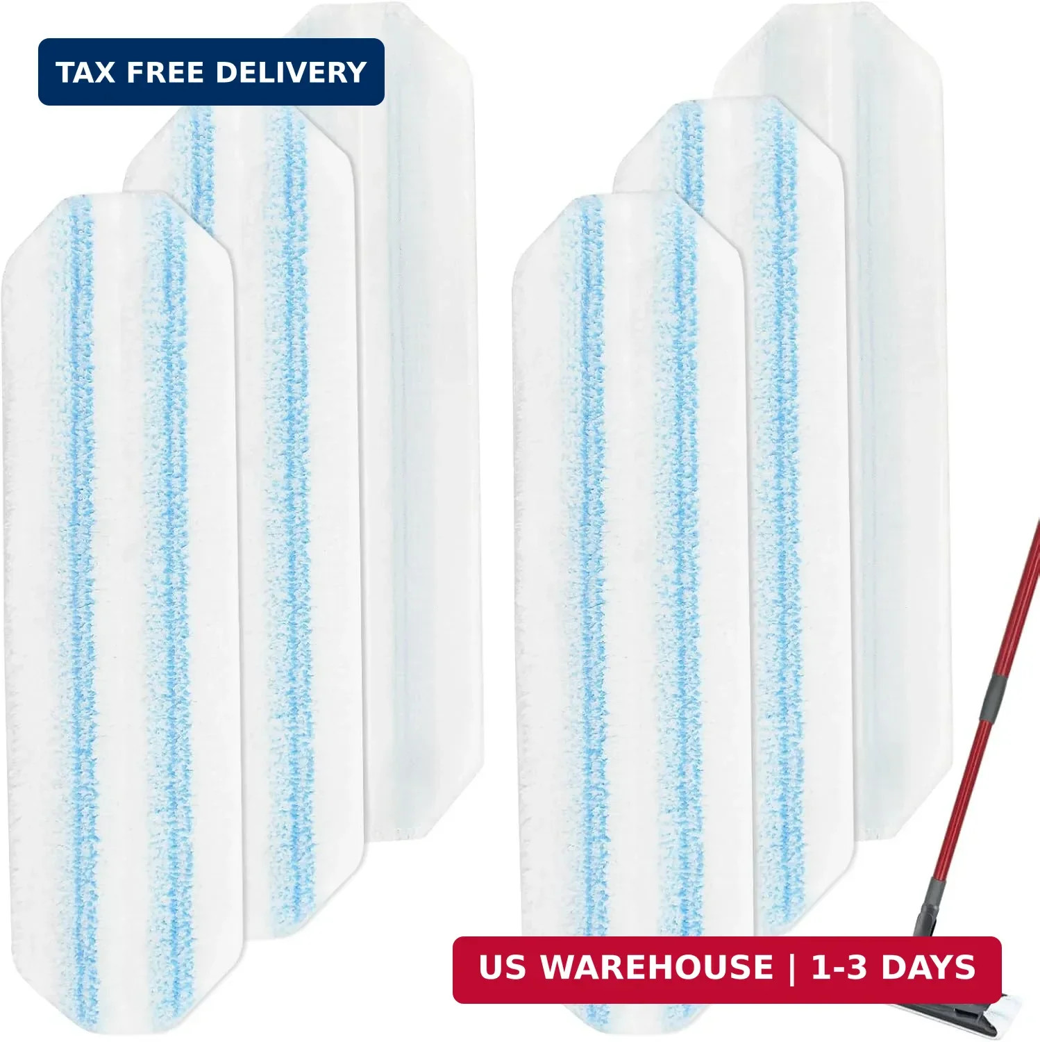 6 Pack Microfiber Replacement Mop Pads for O-Cedar H2prO Flat Mop System, Washab