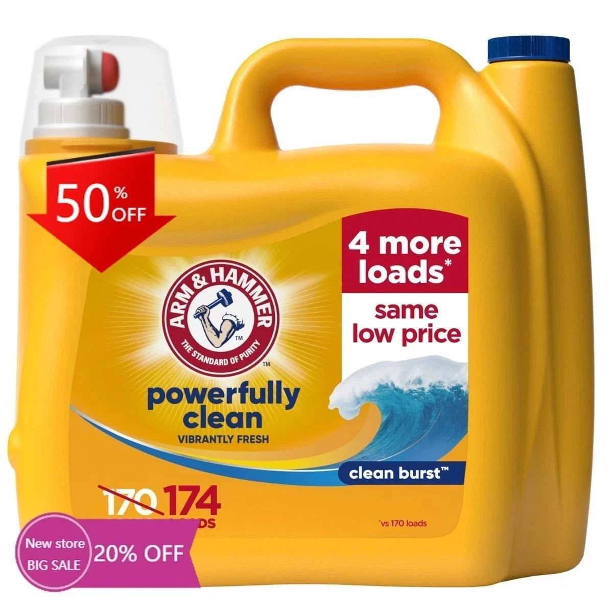 Arm & Hammer Liquid Laundry Detergent Clean Burst 210 oz pack of 2