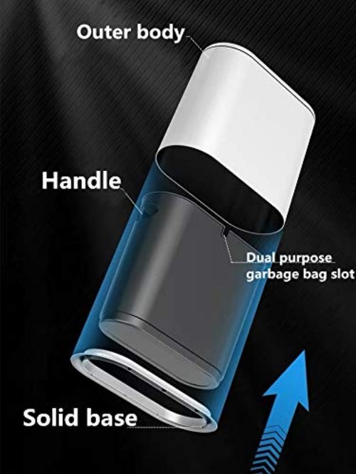 12 Liter Rectangular Plastic Trash Can with Press Top Lid,White Modern Wasteb…