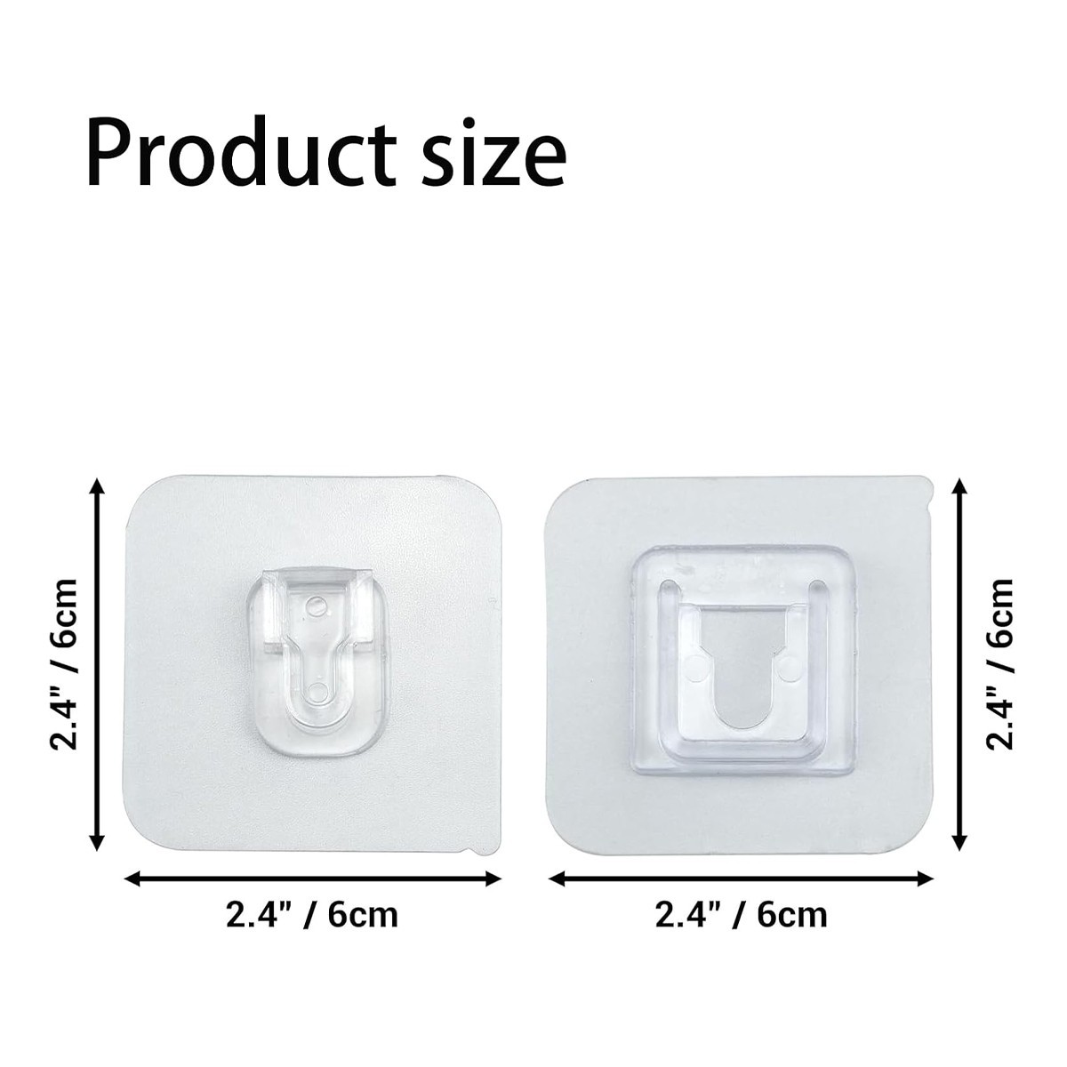 Clear Double Sided Snap Hangers 10Pairs Self-Adhesive Wall Mount Hooks