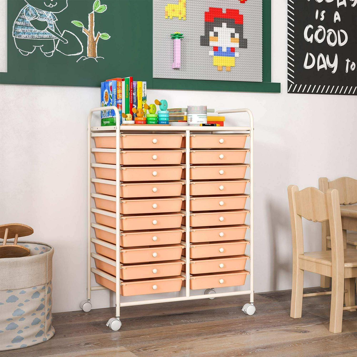 Costway 20 Drawers Rolling Cart Storage Scrapbook Paper Studio – See Details