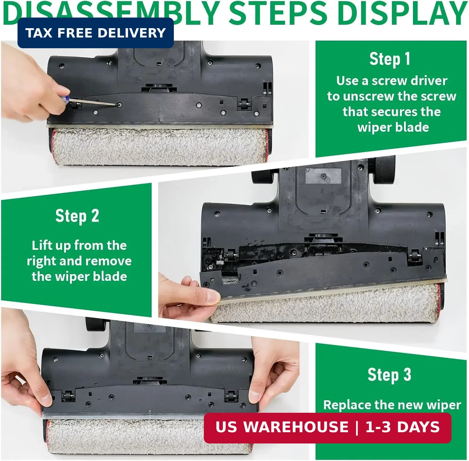 H12 Pro Vacuum Replacement Wiper Strip Compatible with Dreame H12 Pro Cordless V