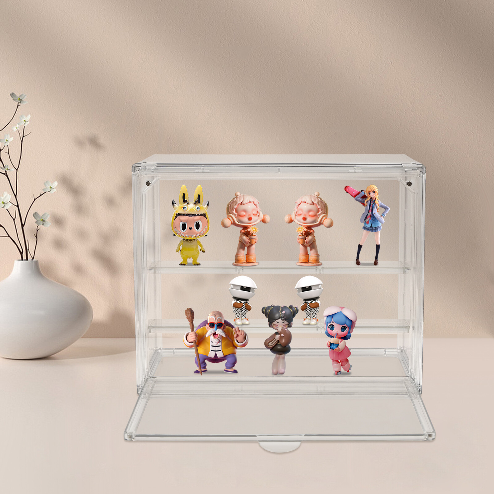 Compact 2-Tier Display Shelf Clear Cake Cupcake Bread Storage Box Display Case