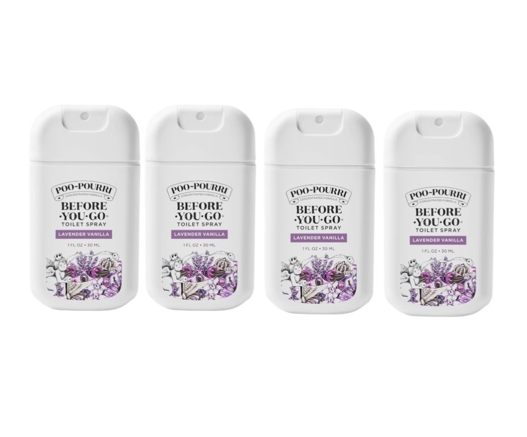 Before-You-Go Pocket Toilet Spray 4 PACK 1 Fl Oz Lavender Vanilla