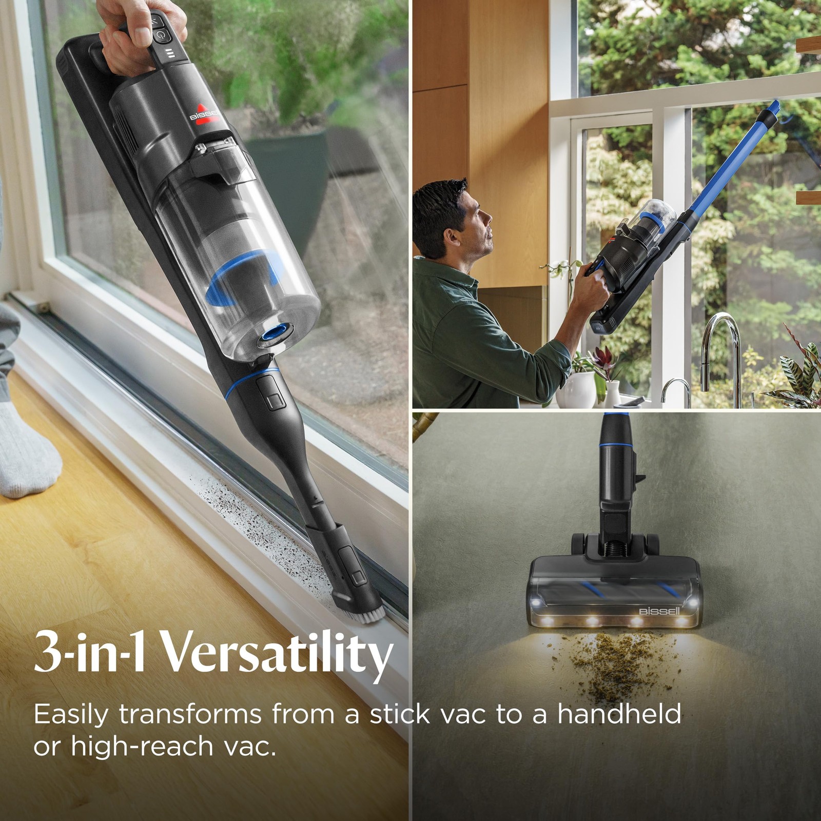 BISSELL PowerClean FurFinder 200W Cordless Vacuum, Rechargeable, 40 Min Battery