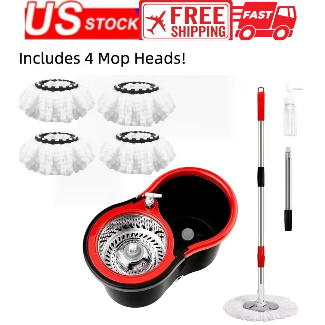 EasyWring Spin Mop and Bucket System 4 Mop Refill FREE SHIPPING NEW WITH BOX