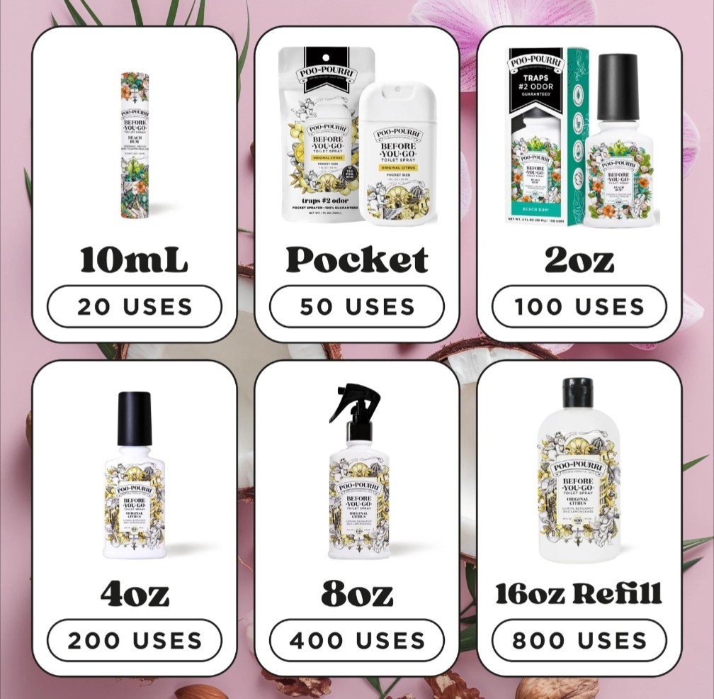 Poo-Pourri Beach Bum 2 fl oz Coconut Orchid Toasted Praline