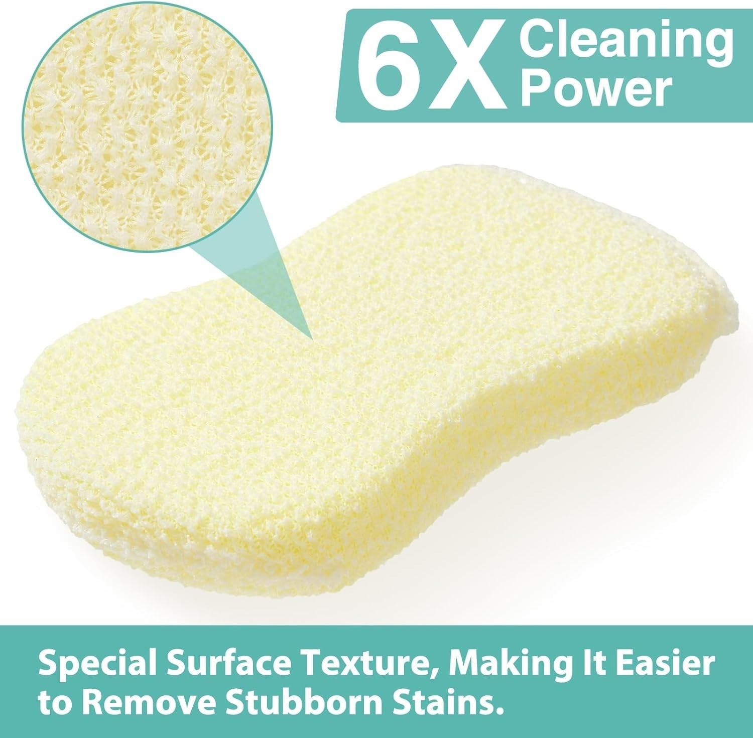 6-Pack Kitchen Scrub Sponges Heavy Duty Dish Scouring Pad Washing Cleaning Brush
