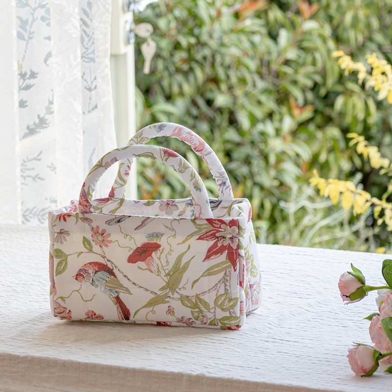 Flroal Fabric Storage Basket Storage And Organizing Basket Miscellaneous Basket.