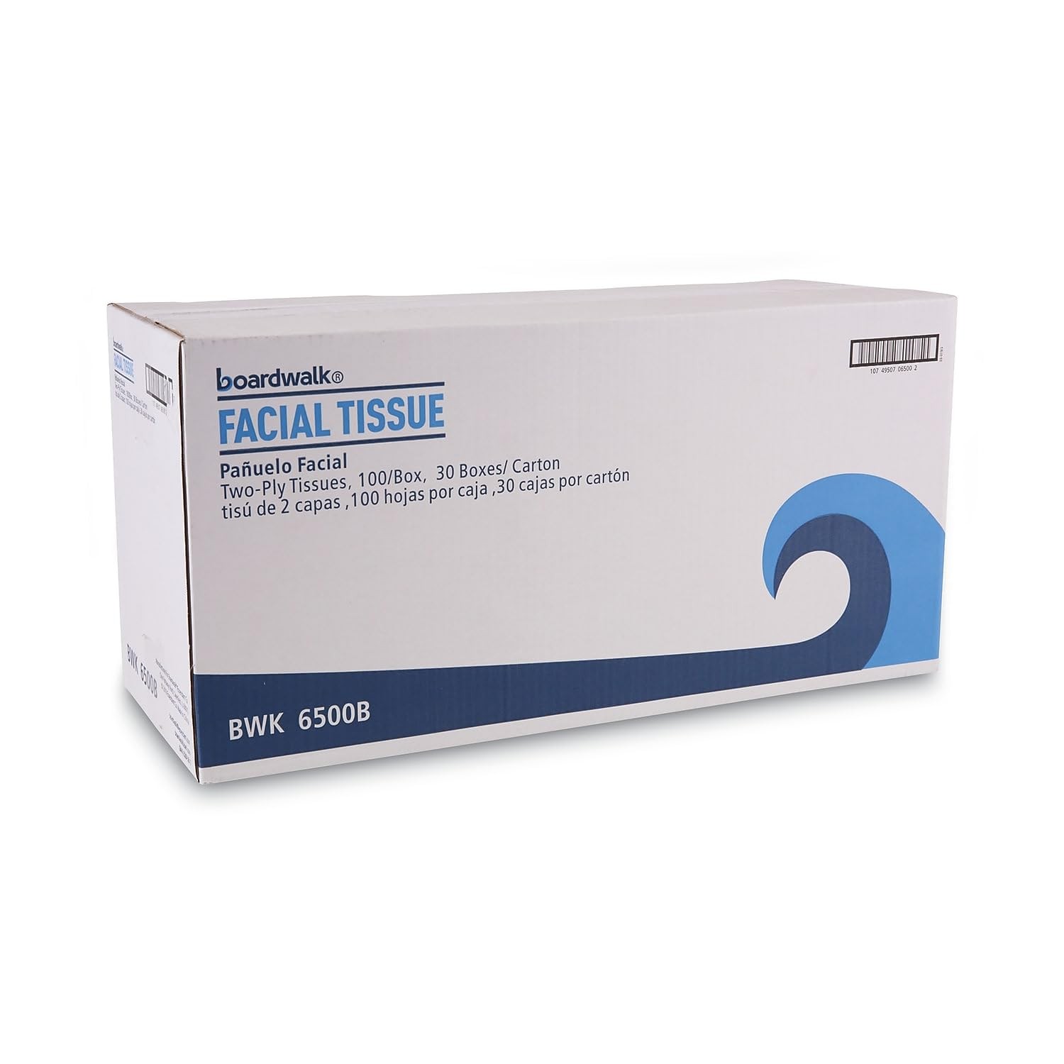 Boardwalk BWK6500 Facial Tissue Flat Box 100 Sheets (Case of 30 Boxes)