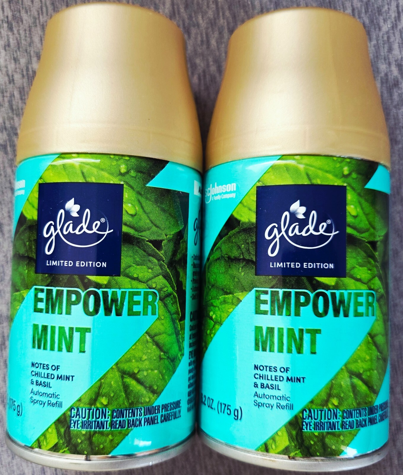 6 Glade Automatic Spray RefillS, Air Freshener, Empower Mint 6.2 Oz Limited