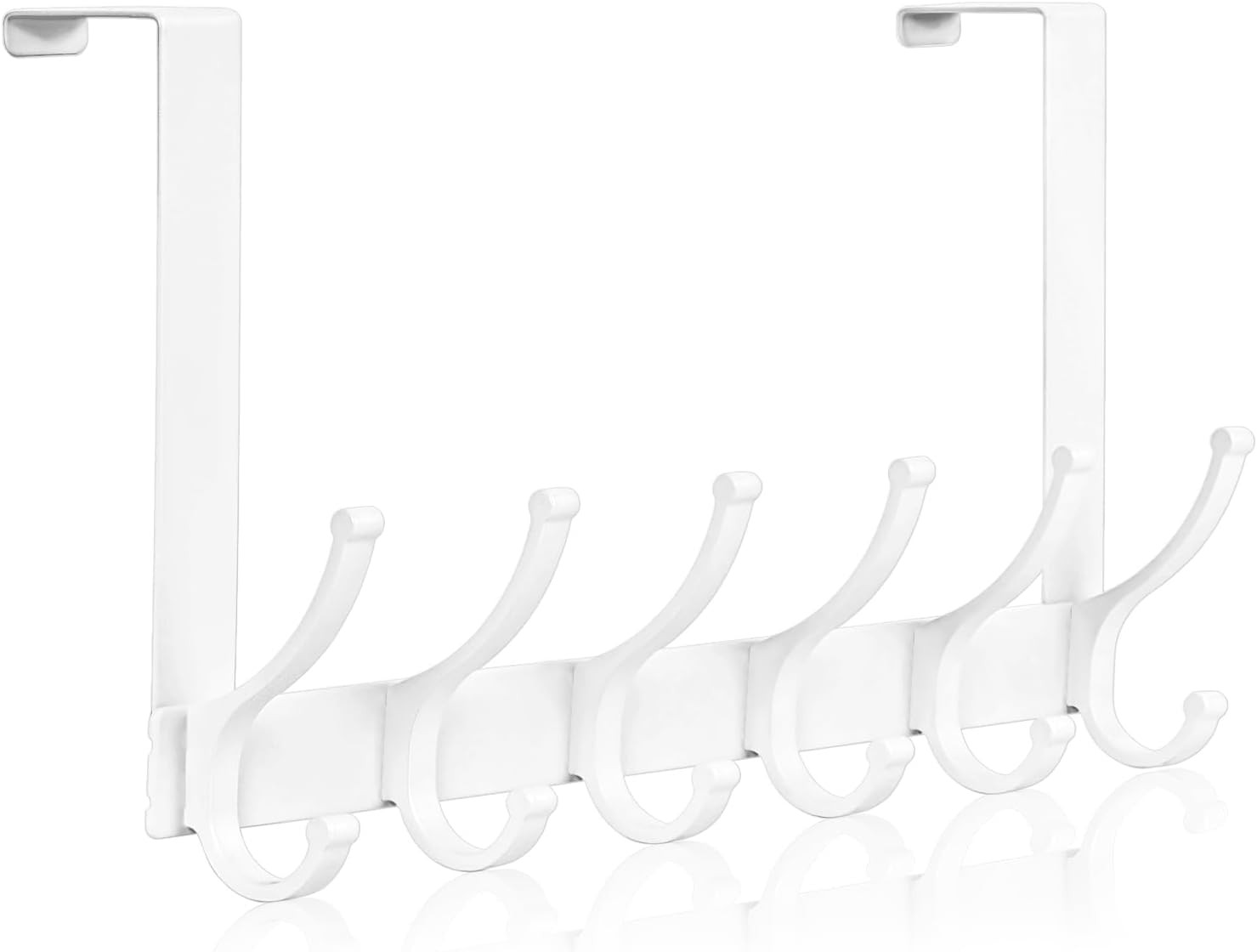Over Door Hooks 12 Hooks Hanging Rack Towel Coat Organizer White 1.75 Inch