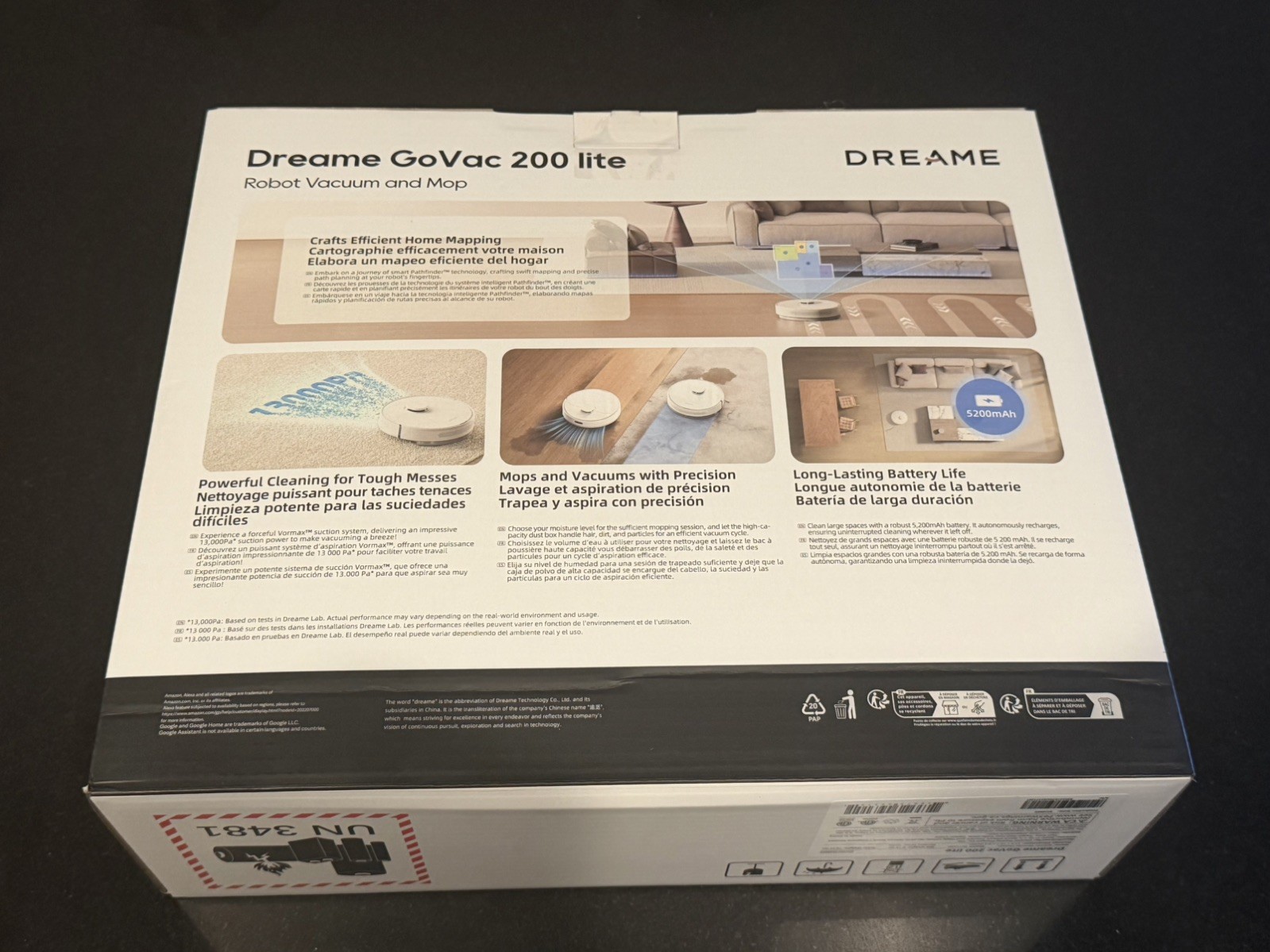 Dreame GoVac 200L Robot Vacuum & Mop 13,000Pa App Control Smart Mapping