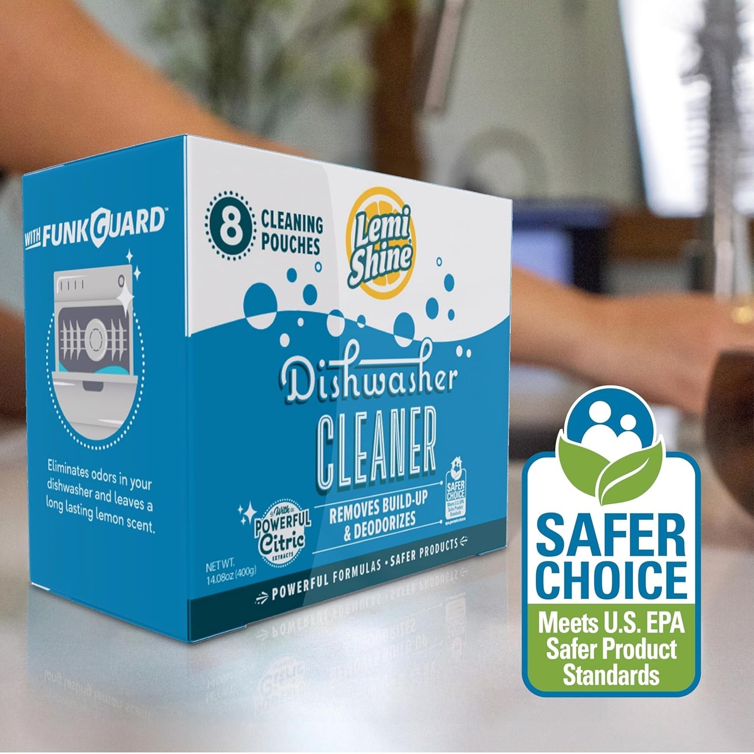 Lemi Shine Dishwasher Cleaner 8 Pack Citric Acid Hard Water Lemon 14oz