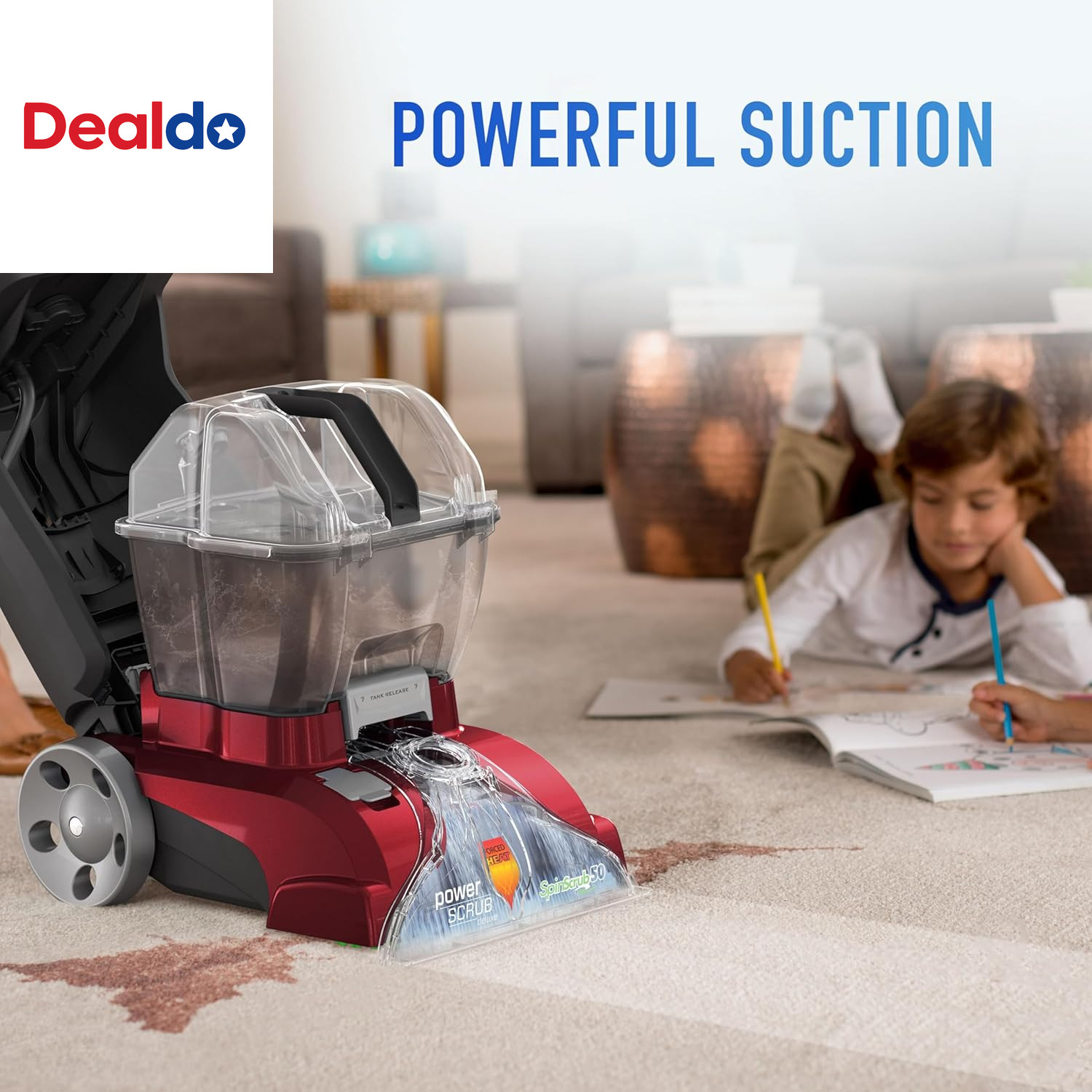 Powerscrub Deluxe Carpet Cleaner Machine for Carpet and Upholstery, Deep Cleanin