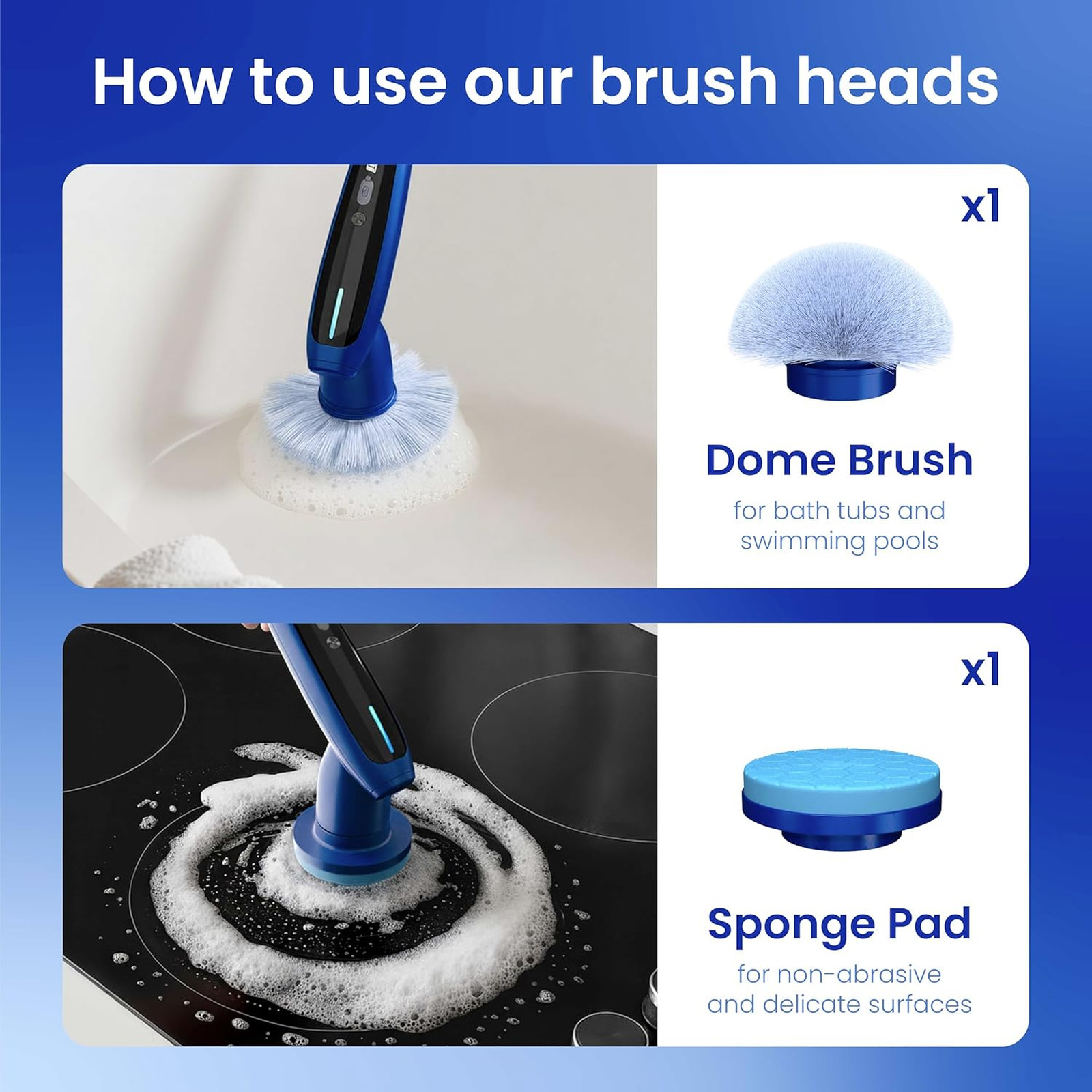 Electric Spin Scrubber 8 Attachments Waterproof Cordless Power Cleaner 120 Min