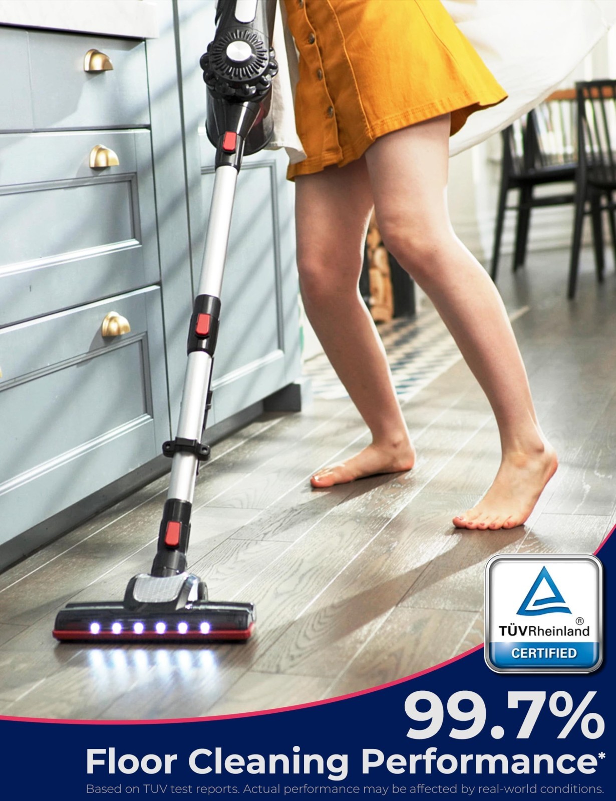 Cordless Stick Vacuum Cleaner – 2200mAh Battery, 35 Min Run Time, High Suction,