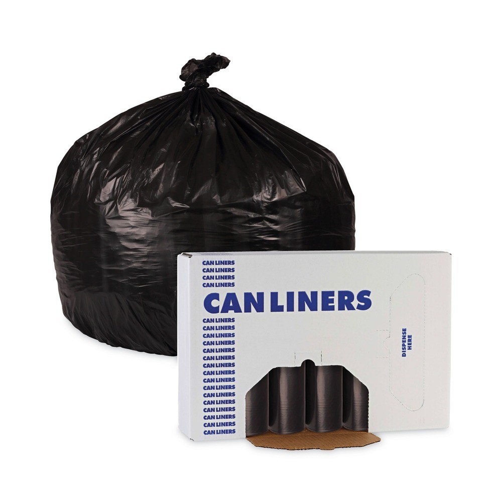 Boardwalk 510 16 gal. 1 mil Low-Density Waste Can Liners – Black (150/CT) New