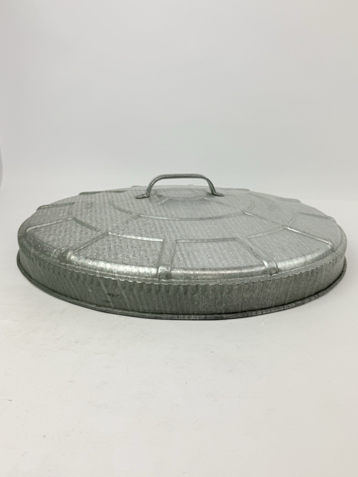 Vintage NOS Wheeling Galvanized Steel 920 18” Garbage Trash Can Lid Never Used