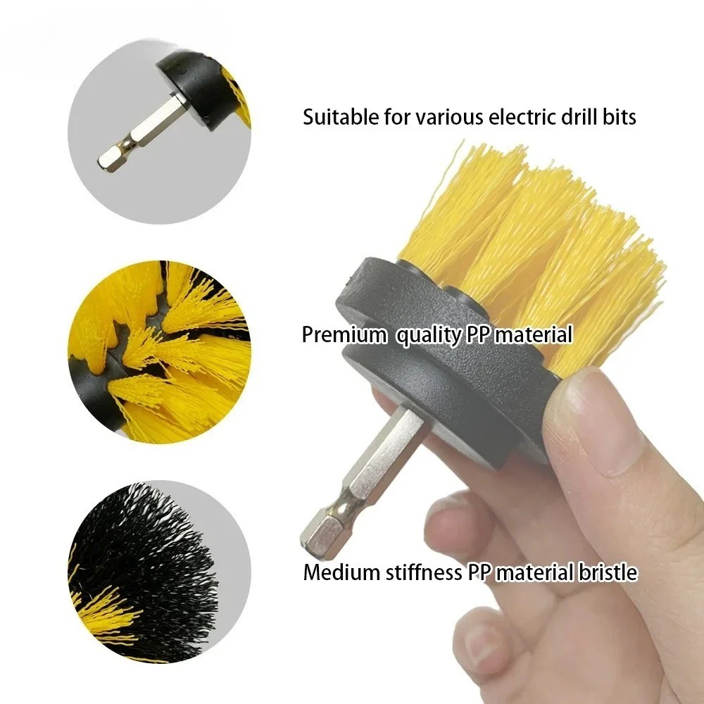 7Pcs Drill Brush Attachment Set Power Scrubber Cleaning Kit Carpet Glass Tile