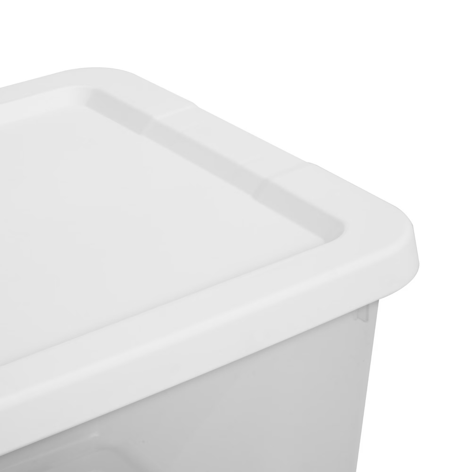Sterilite 12 Qt Storage Box, White Plastic Lidded Container Organizer, 15 Pack