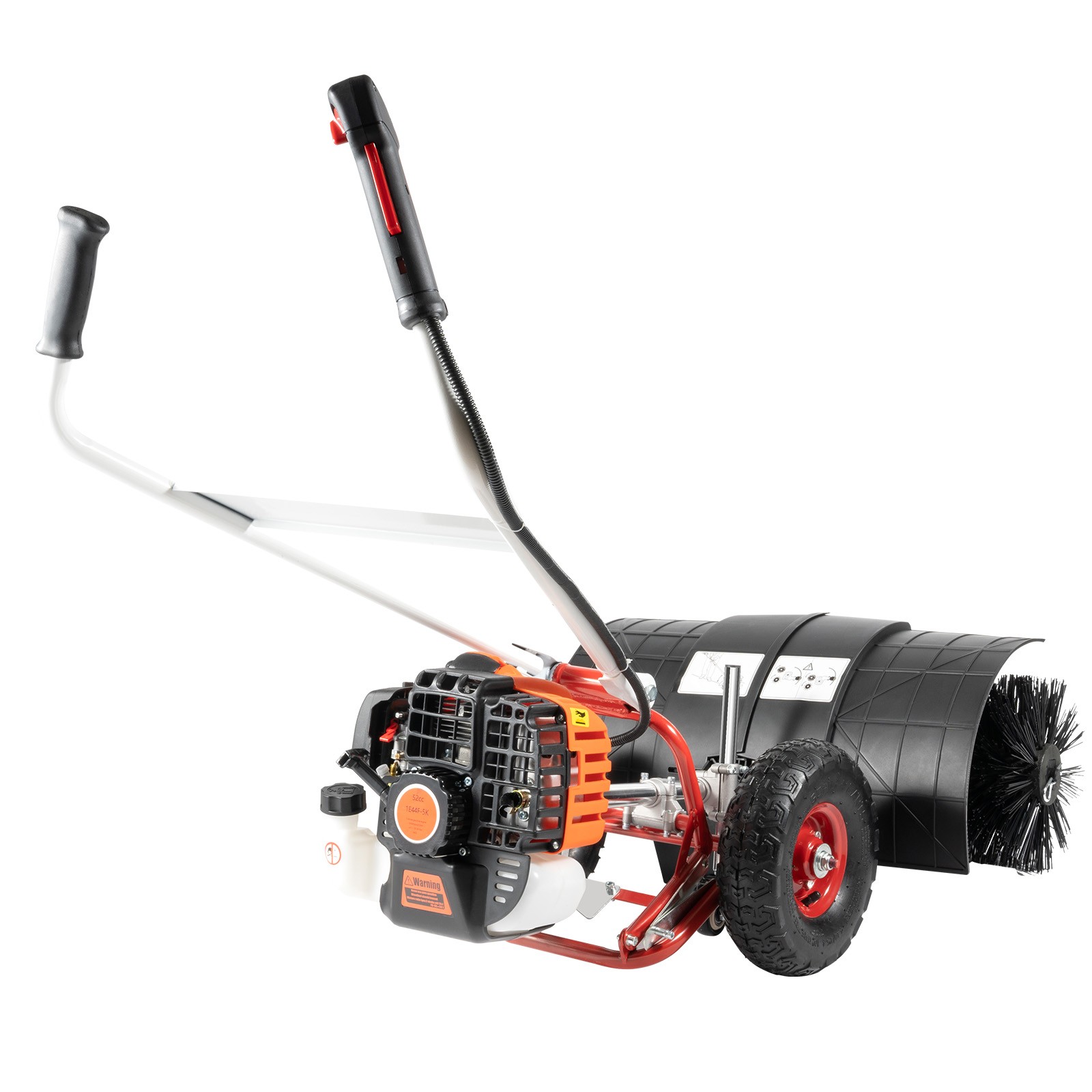 52CC Walk Behind Driveway Power Broom Snow Sweeper Artificial Grass Cleaner