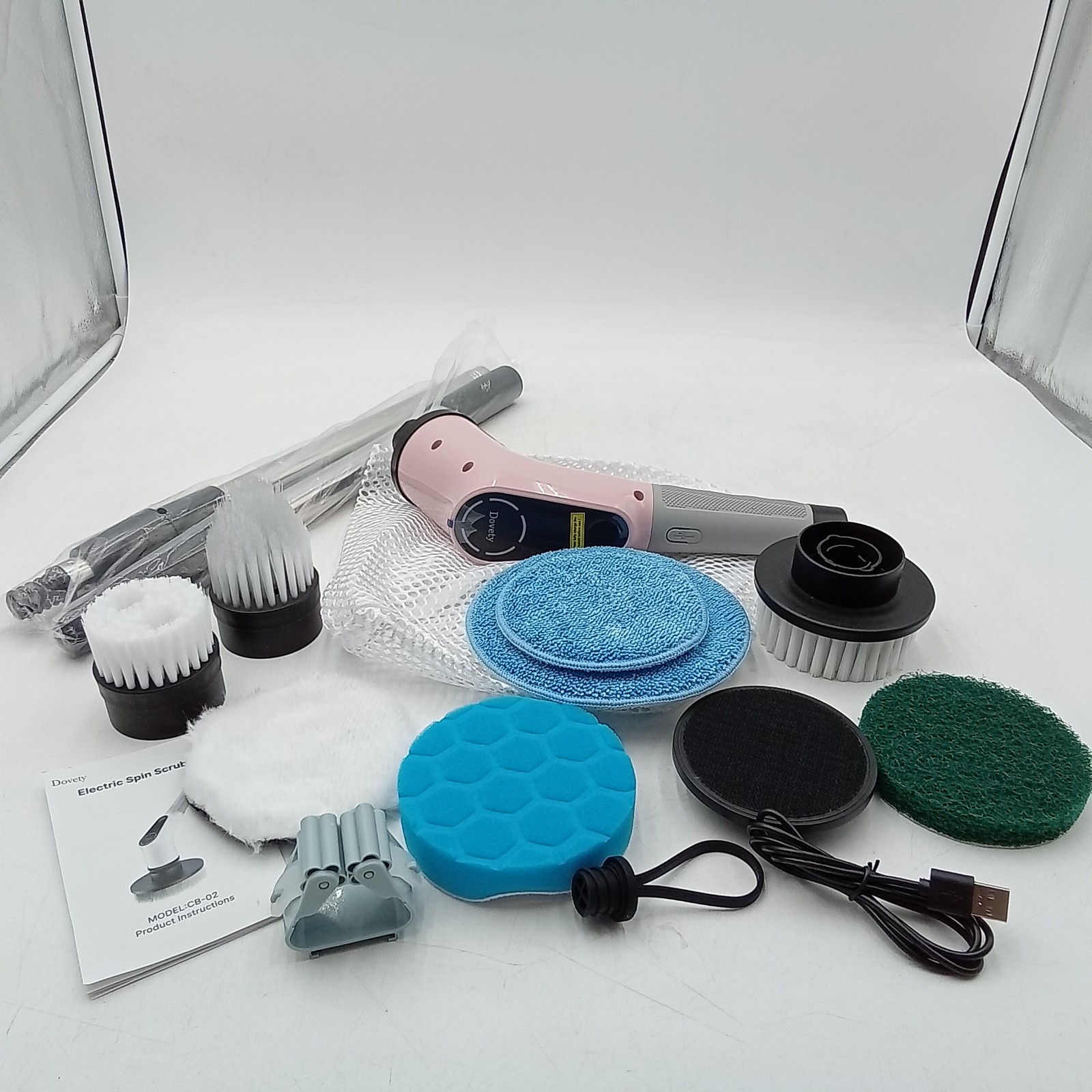 Dovety Electric Spin Scrubber Cordless Cleaning Brush Pink