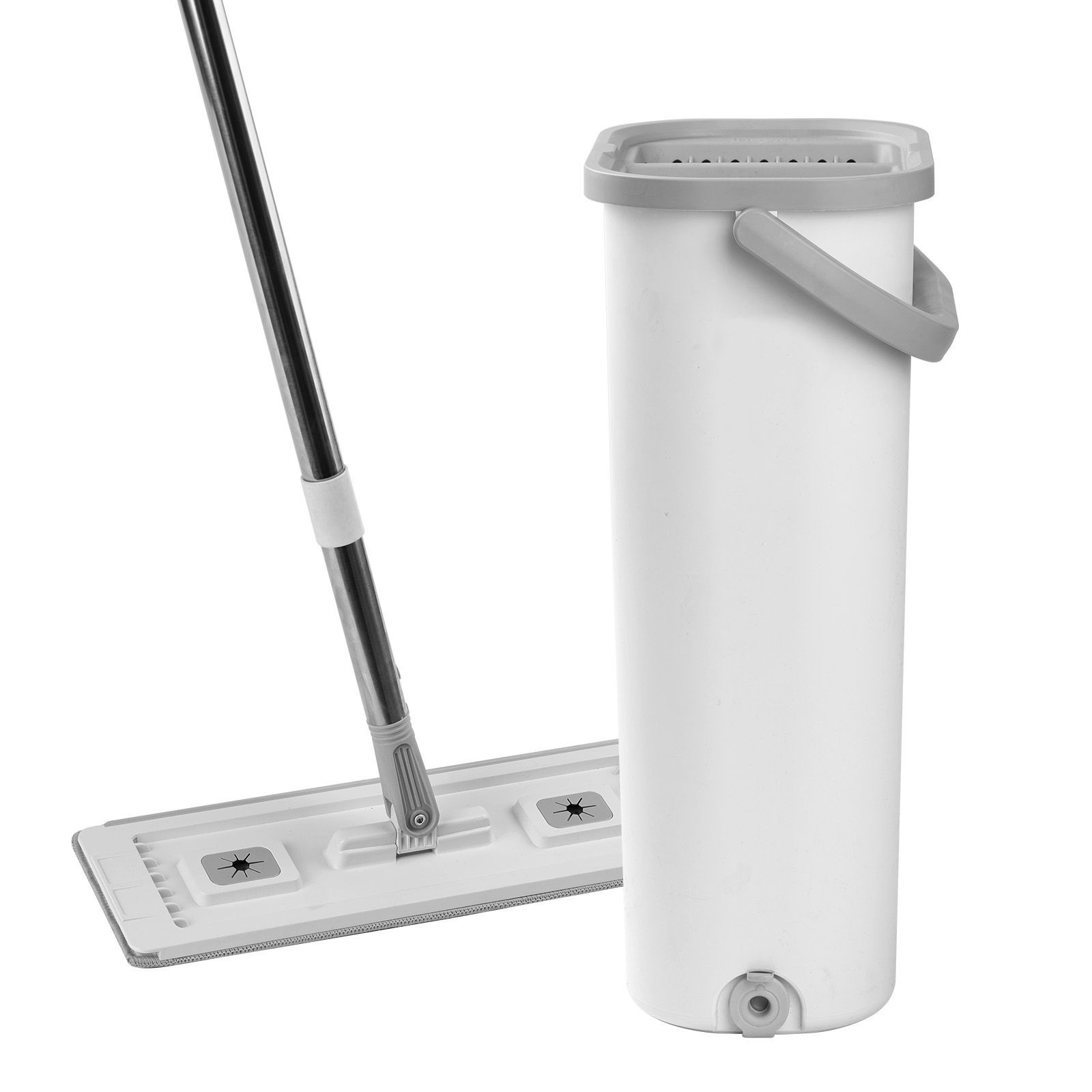 Mop and Bucket with Wringer Set, Wet & Dry Use, Flat Mop and Bucket System