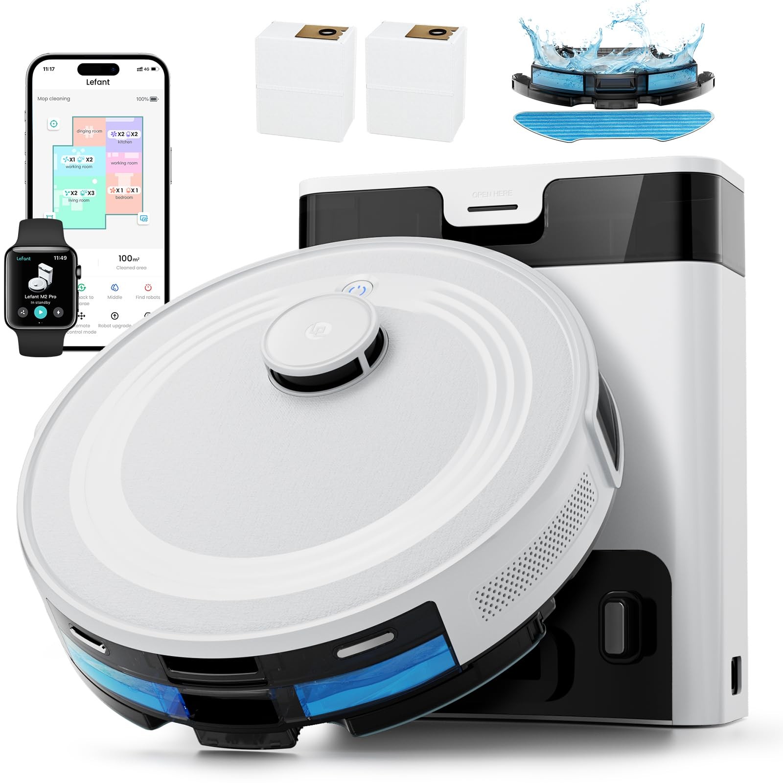 LiDAR Robot Vacuum and Mop, 90-Day Self-Emptying, 190° PSD Obstacle Avoidance…