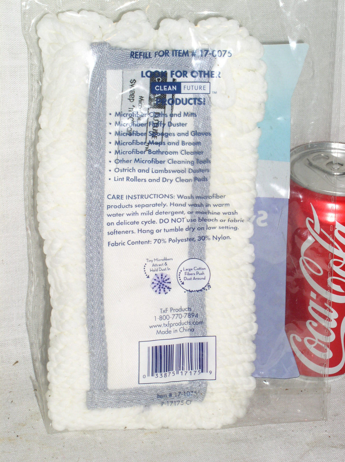 NEW TFX MICROFIBER SWEEP N CLEAN FUTURE DUSTER CLEANER 17-1075 COTTON REFILL USA
