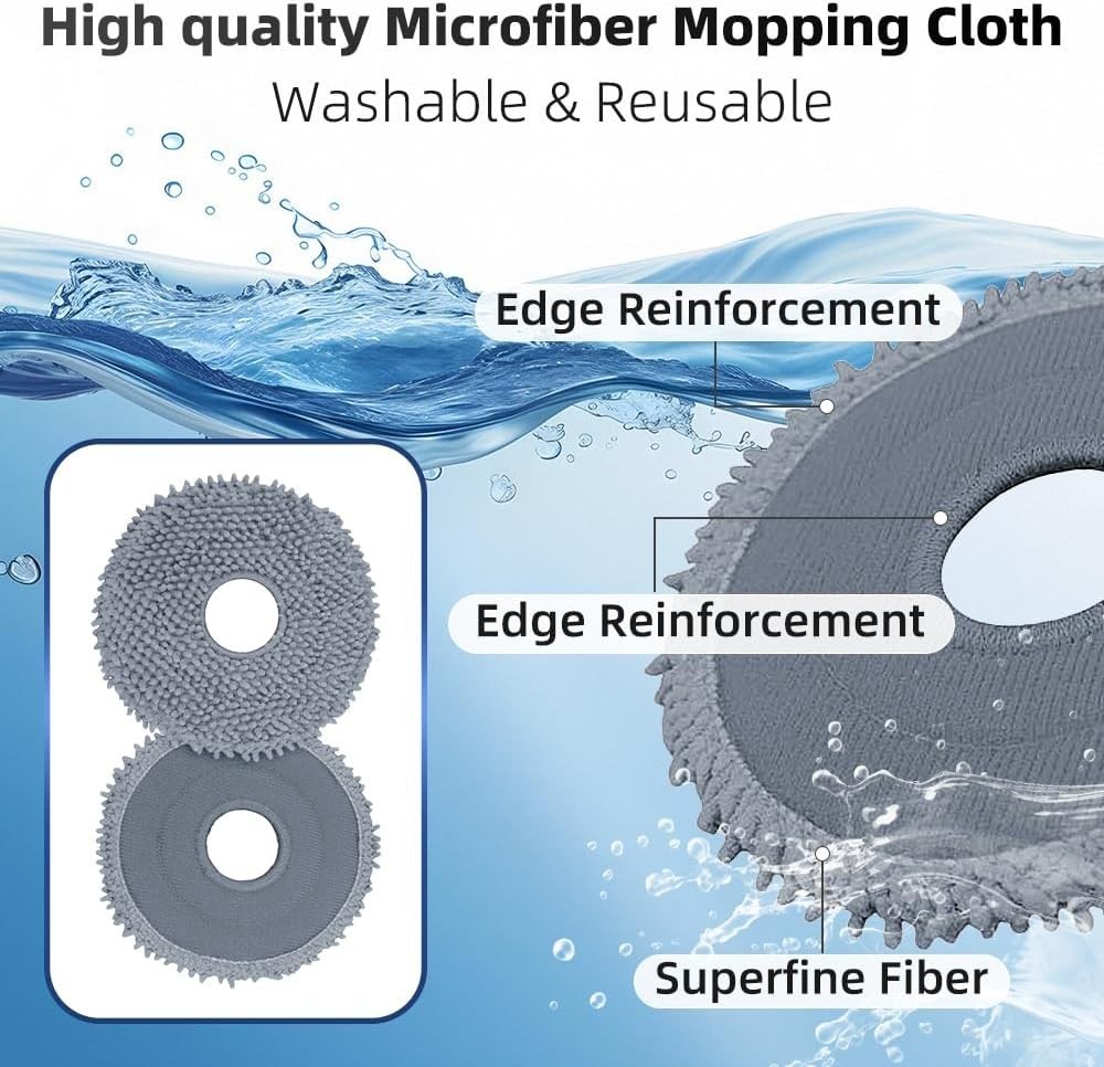 8 Pack Mop Pads for Roborock QV 35A/Qrevo S/Q Revo/Qrevo Pro/Qrevo Plus/Qrevo…
